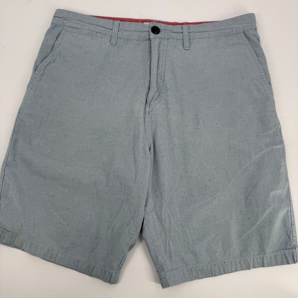 Quiksilver Mens Shorts Blue Heathered Cotton Blend Walk Casual Size 36
